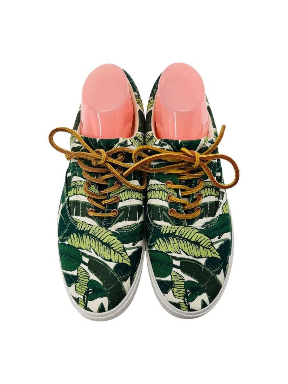 Bucketfeet Sneakers Mens Size 10 Tennis Tropical Leaf Print Canvas & Faux Leathe - Picture 4 of 13